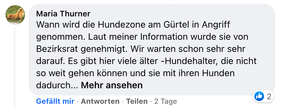Frage Hundezone Maria Thurner