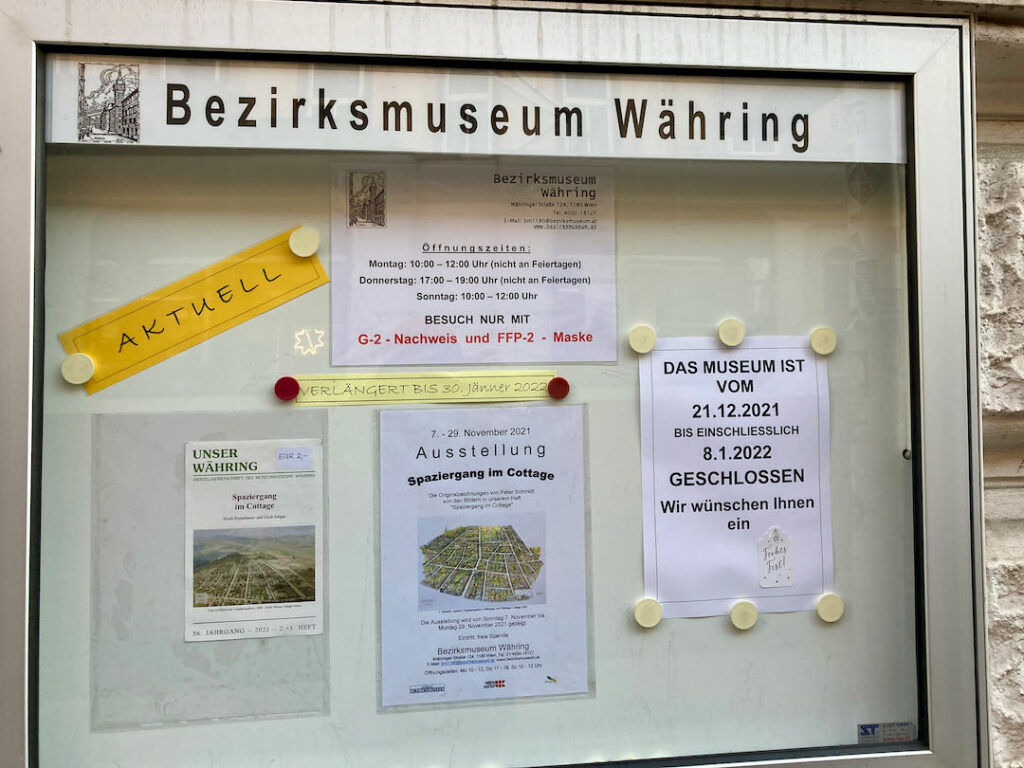 Schaukasten Bezirksmuseum Währing