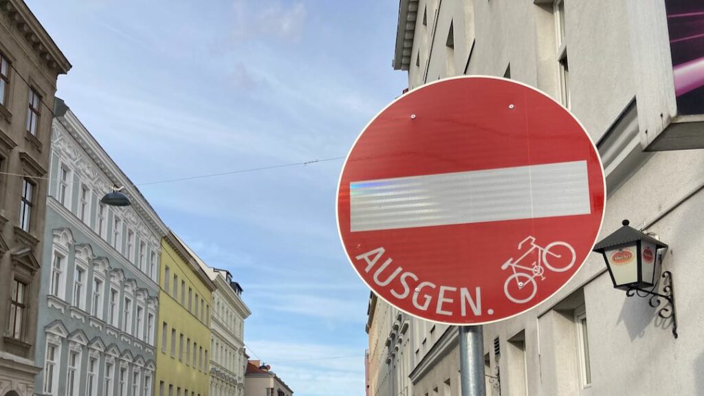 Radfahren gegen die Einbahn Währing