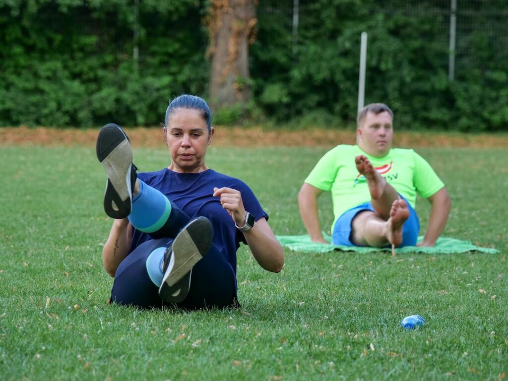 Bewegt im Park Sportlerin