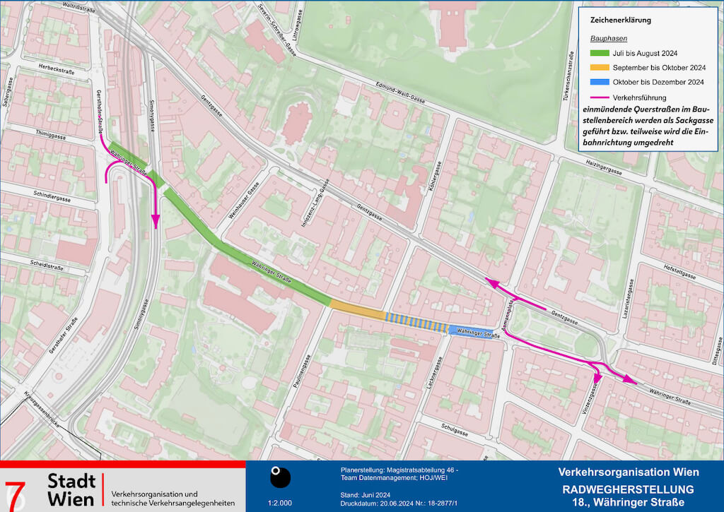 Baubeginn RadLück Währinger Straße